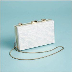Rachel Zoe White Pearl Clutch